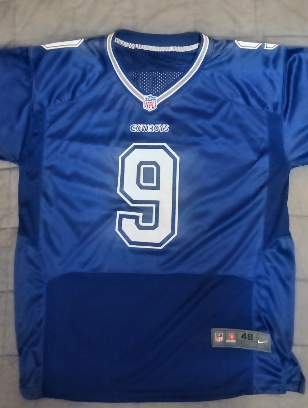 Tony Romo Dallas Cowboys Nike #9 On Field Authentic Jersey Mens Size 48 Blue